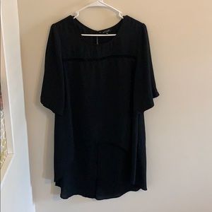 Black High-low Blouse